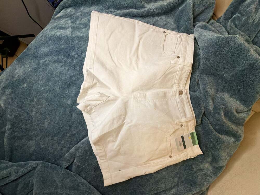 Time and Tru Women's High Rise White Denim Shorts Size 18W